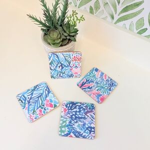 Set Of 4 Lilly Pulitzer Handmade Coasters